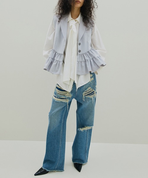 UND CURVE LINE FRILL VEST（ベスト）｜Ameri（アメリ）のファッション