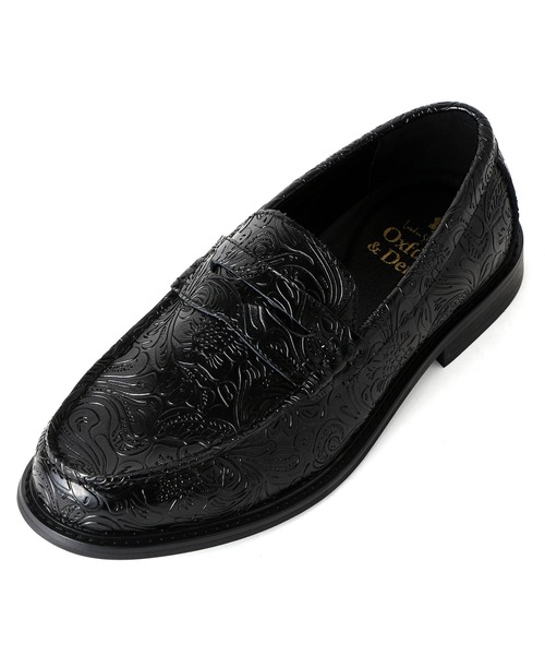 Oxford & Derby ブラックローファー　ペイズリー The Kenford ブラック ペイズリー ローファー