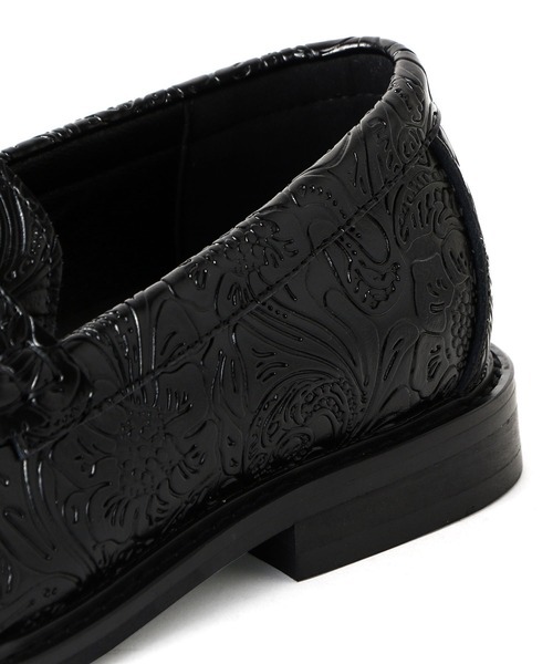 WEB限定 プレミアム ペイズリーエンボス レザー コイン ローファー