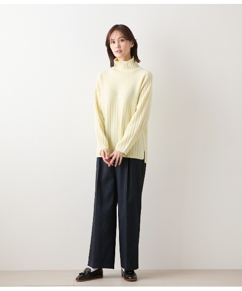 ニューヨーカー（NEWYORKER）/【ストレッチ】デニム調メランジストライプ サイドラインタックパンツ セール】【ストレッチ】デニム調メランジストライプ サイドライン