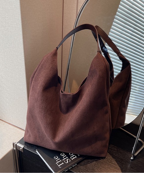 TABI PAL（タビパル）の「ポーチ付きスエード　トートバッグ（トートバッグ・レディース・ブラック/ブラウン/ダークブラウン/ボルドー/ベージュ・FREE）」の12枚目の写真