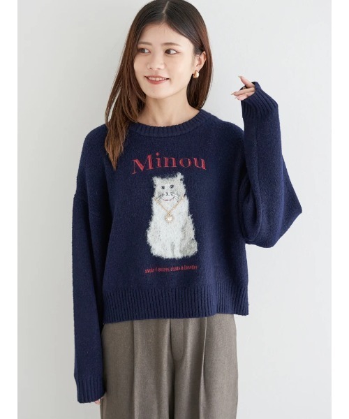 セール】アニマルモチーフニットプルオーバー（ニット/セーター