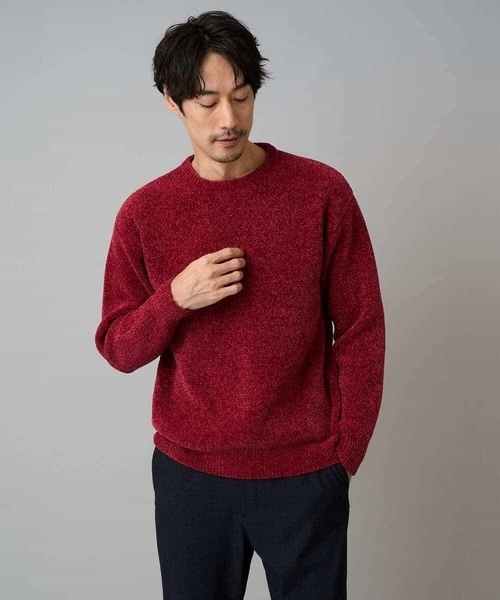 a.v.v(アーヴェヴェ)の「【手洗い】モールクルーネックニット(ニット/セーター・メンズ・チャコールグレー/ベージュ/レッド・48/50/46)」の3枚目の写真