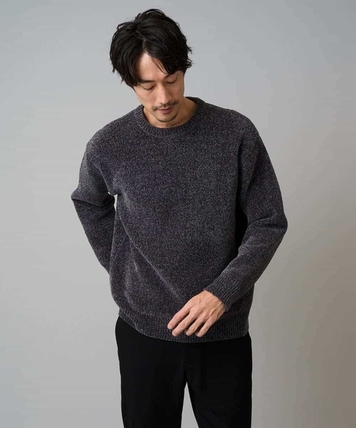 a.v.v(アーヴェヴェ)の「【手洗い】モールクルーネックニット(ニット/セーター・メンズ・チャコールグレー/ベージュ/レッド・48/50/46)」の9枚目の写真