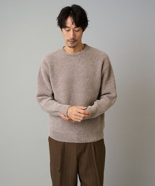 a.v.v(アーヴェヴェ)の「【手洗い】モールクルーネックニット(ニット/セーター・メンズ・チャコールグレー/ベージュ/レッド・48/50/46)」の11枚目の写真