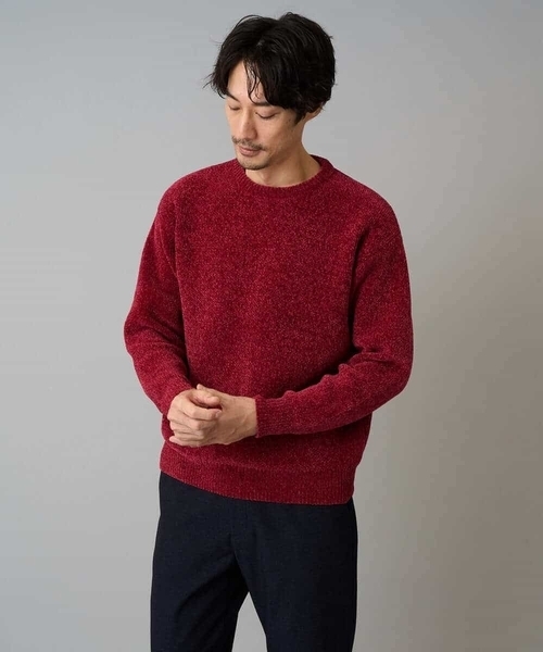 a.v.v(アーヴェヴェ)の「【手洗い】モールクルーネックニット(ニット/セーター・メンズ・チャコールグレー/ベージュ/レッド・48/50/46)」の12枚目の写真