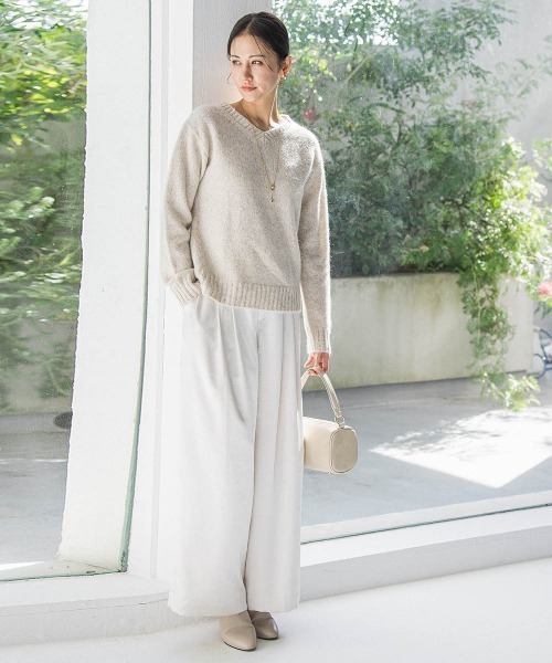 LAUTREAMONT（ロートレアモン）の「スパンコールラメVネックニット≪洗える≫（ニット/セーター・レディース・グリーン/ベージュ/パープル/オフホワイト・9号）」の13枚目の写真