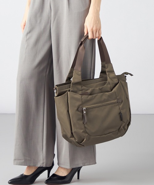 MONICA（モニカ）の「【MONICA】ラウンド2WAYトートバッグ（トートバッグ・レディース・ブラック/ライトグレー/グリーン/カーキ/ダークグレー・FREE）」の4枚目の写真