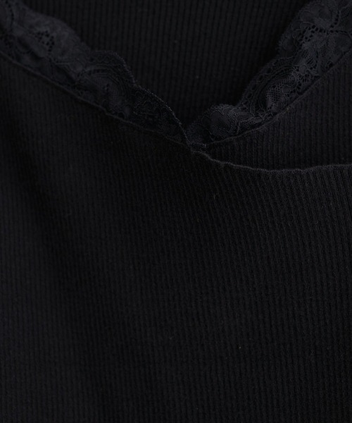 natural couture（ナチュラルクチュール）の「アシメレースネックリブニットプルオーバー（ニット/セーター・レディース・ラベンダー/ピンク/サックスブルー/ブラック/オフホワイト・FREE）」の22枚目の写真