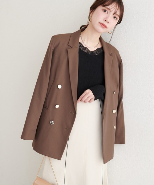 natural couture（ナチュラルクチュール）の「アシメレースネックリブニットプルオーバー（ニット/セーター・レディース・ラベンダー/ピンク/サックスブルー/ブラック/オフホワイト・FREE）」の15枚目の写真