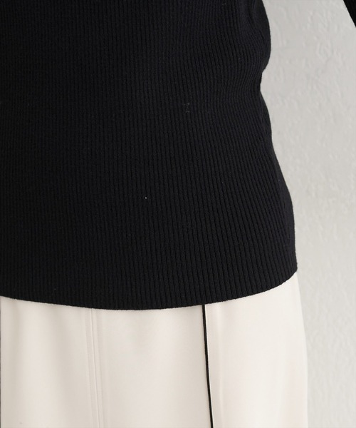 natural couture（ナチュラルクチュール）の「アシメレースネックリブニットプルオーバー（ニット/セーター・レディース・ラベンダー/ピンク/サックスブルー/ブラック/オフホワイト・FREE）」の21枚目の写真