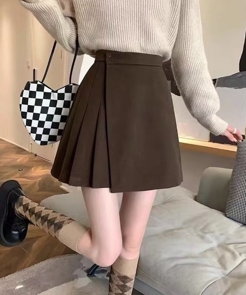 SallyLunn（サリーラン）の「ラップミニスカート（スカート・レディース・ブラック/ブラウン・LARGE/MEDIUM）」の2枚目の写真