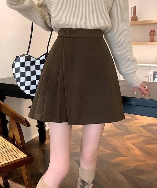 SallyLunn（サリーラン）の「ラップミニスカート（スカート・レディース・ブラック/ブラウン・LARGE/MEDIUM）」の4枚目の写真