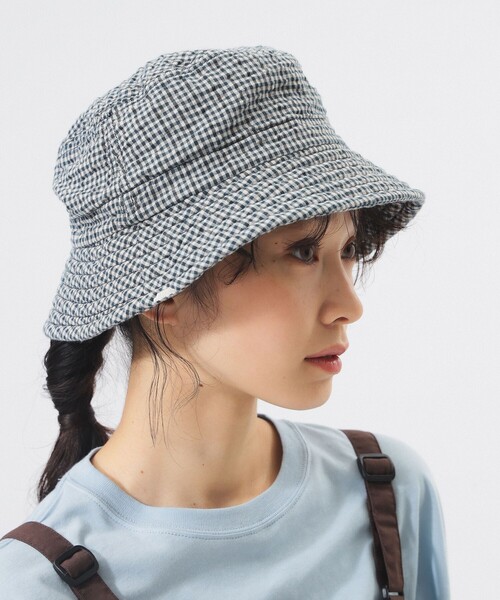 DECHO（デコー）の「【別注】DECHO / リバーシブル ハット（ハット・レディース・ブラウン/ネイビー・ONE SIZE）」の2枚目の写真