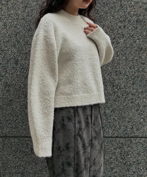 &g'aime(アンジェム)の「【&g'aime 】ラメシャギーニット Lame Shaggy Knit(ニット/セーター・レディース・グレー/アイボリー/ベージュ・FREE)」の6枚目の写真