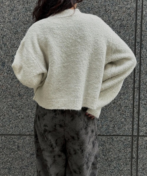 &g'aime(アンジェム)の「【&g'aime 】ラメシャギーニット Lame Shaggy Knit(ニット/セーター・レディース・グレー/アイボリー/ベージュ・FREE)」の8枚目の写真