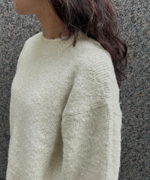 &g'aime(アンジェム)の「【&g'aime 】ラメシャギーニット Lame Shaggy Knit(ニット/セーター・レディース・グレー/アイボリー/ベージュ・FREE)」の9枚目の写真