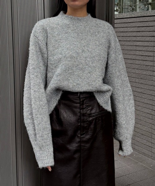&g'aime(アンジェム)の「【&g'aime 】ラメシャギーニット Lame Shaggy Knit(ニット/セーター・レディース・グレー/アイボリー/ベージュ・FREE)」の14枚目の写真