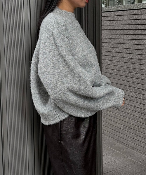 &g'aime(アンジェム)の「【&g'aime 】ラメシャギーニット Lame Shaggy Knit(ニット/セーター・レディース・グレー/アイボリー/ベージュ・FREE)」の15枚目の写真