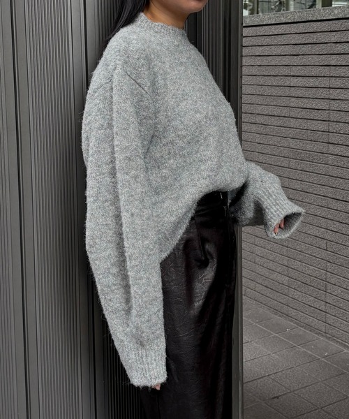 &g'aime(アンジェム)の「【&g'aime 】ラメシャギーニット Lame Shaggy Knit(ニット/セーター・レディース・グレー/アイボリー/ベージュ・FREE)」の16枚目の写真