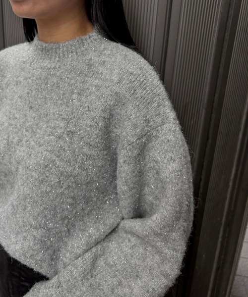 &g'aime(アンジェム)の「【&g'aime 】ラメシャギーニット Lame Shaggy Knit(ニット/セーター・レディース・グレー/アイボリー/ベージュ・FREE)」の19枚目の写真
