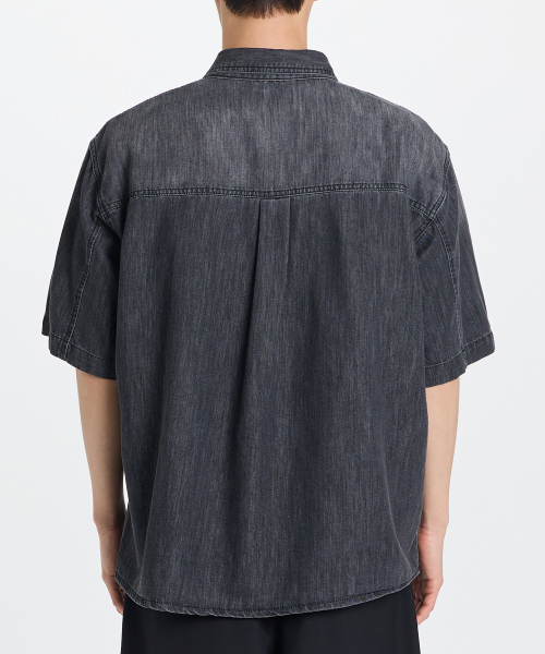 KICHUL(キチョル)の「Summer half denim shirt (black)(シャツ/ブラウス・メンズ・その他・LARGE/MEDIUM/SMALL)」の3枚目の写真