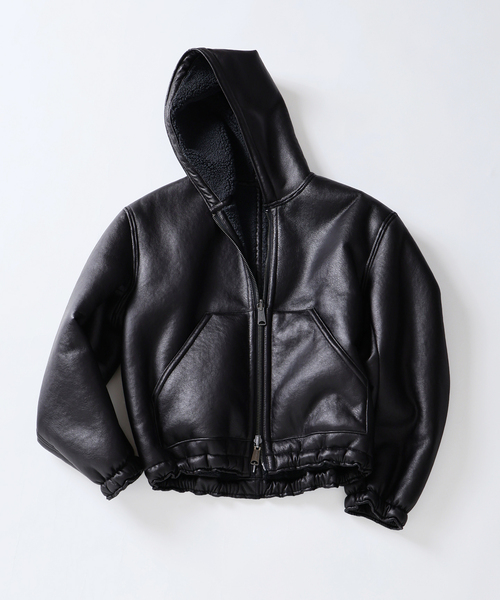 フェイクムートン リバーシブル フーディ ブルゾン（その他アウター