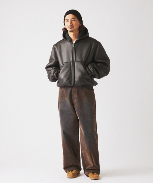 フェイクムートン リバーシブル フーディ ブルゾン（その他アウター