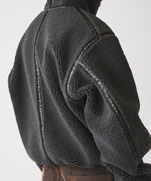 JOURNAL STANDARD relume（ジャーナルスタンダード　レリューム）の「フェイクムートン リバーシブル フーディ ブルゾン（その他アウター・メンズ・ブラウン/ブラック・MEDIUM/LARGE）」の17枚目の写真