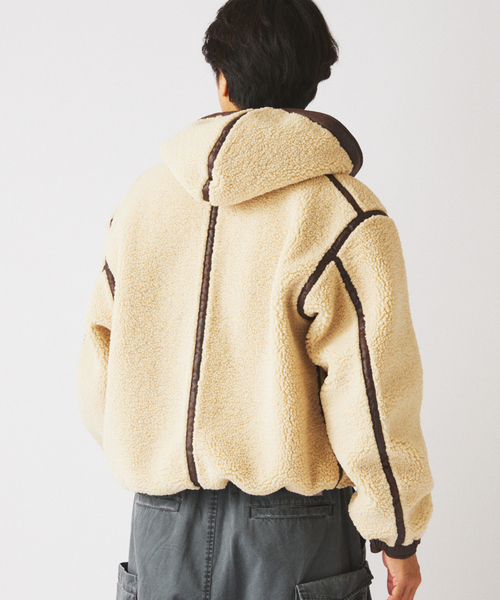 フェイクムートン リバーシブル フーディ ブルゾン（その他アウター
