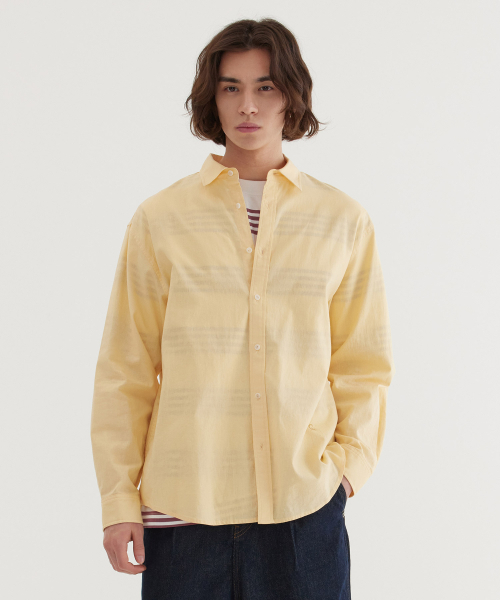COVERNAT(カバーナット)の「ルーズフィットリネンシャツイエロー(シャツ/ブラウス・レディース・その他・SMALL/MEDIUM/LARGE/X-LARGE)」の1枚目の写真