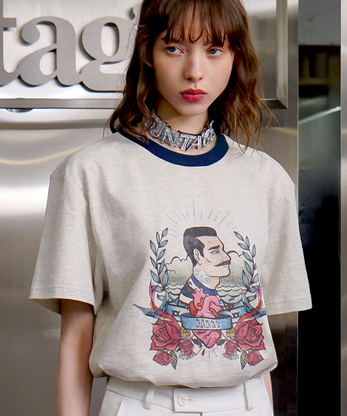 UNTAGE（アンテージ）の「オールドスクールプリントリンガーティーシャツ[Banny(UNISEX)]_UTT-ST16（Tシャツ/カットソー・メンズ・その他・MEDIUM/LARGE）」の4枚目の写真