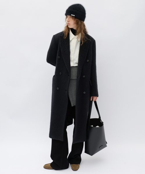 Hairy Alpaca Blended Classic Coat - Black