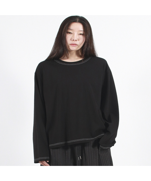 DEMARC(ドゥマーク)の「OUTSTITCH LOOSE FIT LONG SLEEVE TEE - Black(Tシャツ/カットソー・レディース・その他・MEDIUM/LARGE)」の1枚目の写真