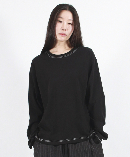 DEMARC(ドゥマーク)の「OUTSTITCH LOOSE FIT LONG SLEEVE TEE - Black(Tシャツ/カットソー・レディース・その他・MEDIUM/LARGE)」の3枚目の写真