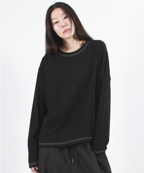 DEMARC(ドゥマーク)の「OUTSTITCH LOOSE FIT LONG SLEEVE TEE - Black(Tシャツ/カットソー・レディース・その他・MEDIUM/LARGE)」の5枚目の写真