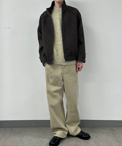 FABREGAT(ファブレガ)の「トリコウールブラシニット (4COLOR)(ニット/セーター・メンズ・ブラック/ダークブラウン/ホワイト×イエロー/チャコール・2/3)」の15枚目の写真