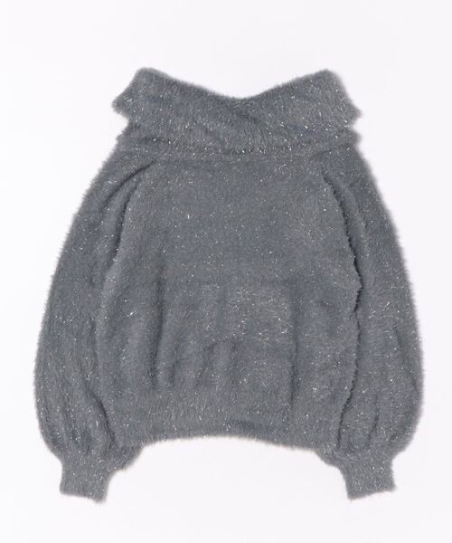 GORGE(ゴージ)の「《ふわシャギー×ラメ混》ワイドネックリボンニットトップス 冬◎(ニット/セーター・レディース・アイボリー/ボルドー/チャコール・F)」の8枚目の写真