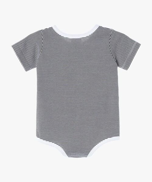 agnes b.(アニエスベー)の「ベビー ロゴ ボーダー コットン 半袖 ボディスーツ 2枚組(ロンパース・キッズ・ホワイト・6MONTH/1YEAR)」の3枚目の写真