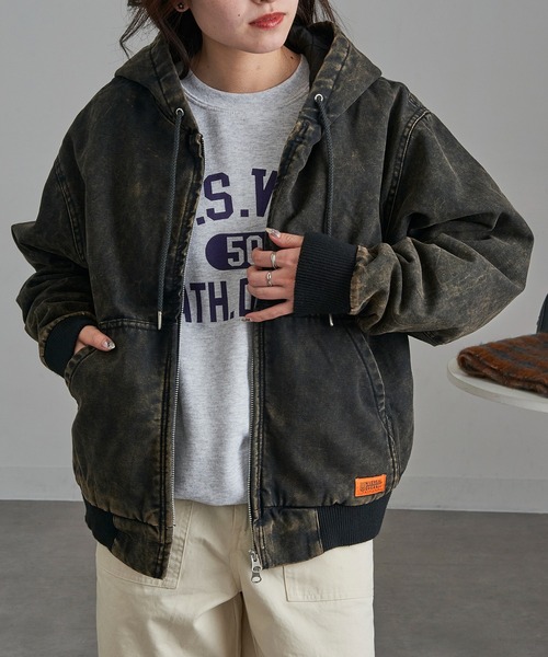 UNIVERSAL OVERALL（ユニバーサルオーバーオール）の「【UNIVERSAL OVERALL】U2531425 Hoodie Jacket（その他アウター・メンズ・ブラウン/ブラック・S/L/XL/M）」の7枚目の写真