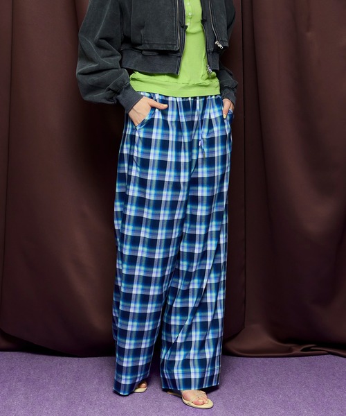 MAISON SPECIAL（メゾンスペシャル）の「Multi-Color Easy Check Pants/マルチカラーイージーチェックパンツ（その他パンツ・レディース・ピンク/ホワイト/オレンジ/イエロー/ネイビー・38/36）」の2枚目の写真