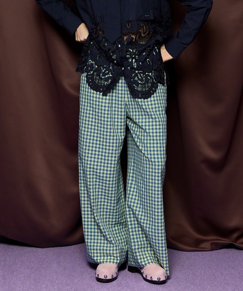 MAISON SPECIAL（メゾンスペシャル）の「Multi-Color Easy Check Pants/マルチカラーイージーチェックパンツ（その他パンツ・レディース・ピンク/ホワイト/オレンジ/イエロー/ネイビー・38/36）」の3枚目の写真