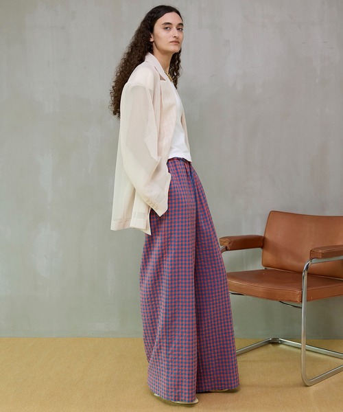 MAISON SPECIAL（メゾンスペシャル）の「Multi-Color Easy Check Pants/マルチカラーイージーチェックパンツ（その他パンツ・レディース・ピンク/ホワイト/オレンジ/イエロー/ネイビー・38/36）」の10枚目の写真