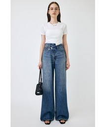 MOUSSY（マウジー）の「CROSS WAIST WIDE STRAIGHT / クロスウエストワイドストレート（デニムパンツ）」
