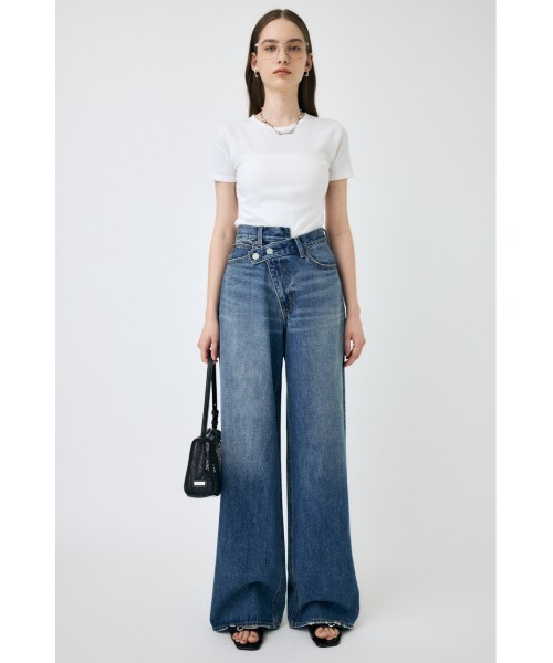 moussy クロスウエストワイドストレート CROSS WAIST WIDE STRAIGHT / クロスウエストワイドストレート（デニム