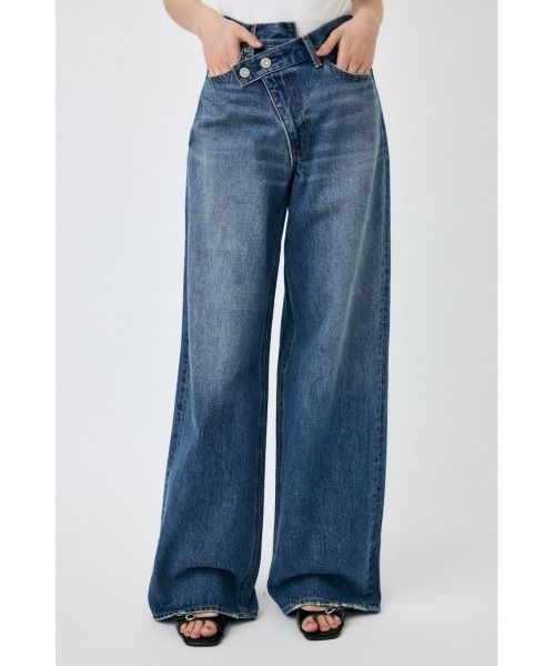moussy クロスウエストワイドストレート CROSS WAIST WIDE STRAIGHT / クロスウエストワイドストレート（デニム