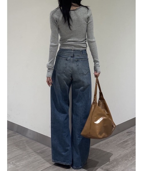CROSS WAIST WIDE STRAIGHT / クロスウエストワイドストレート（デニム
