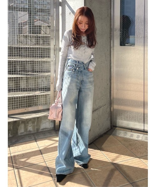 CROSS WAIST WIDE STRAIGHT / クロスウエストワイドストレート（デニム