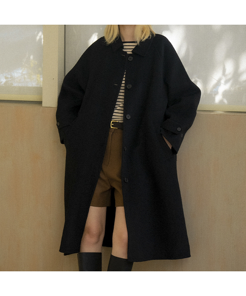KNOWNBETTER（ノウンベター）の「Handmade raglan wool coat [KNFW04CT03]_[2color]（チェスターコート・レディース・ブラック/ブラウン・FREE）」の2枚目の写真