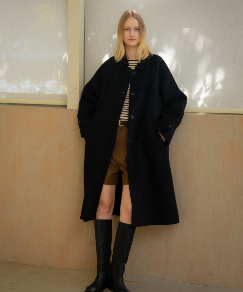 KNOWNBETTER（ノウンベター）の「Handmade raglan wool coat [KNFW04CT03]_[2color]（チェスターコート・レディース・ブラック/ブラウン・FREE）」の4枚目の写真